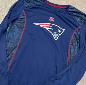 Men's New England Patriots Team Authentic Dryfit Long Sleeve Tshirt Size L